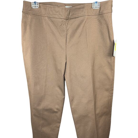 Judith Hart Women's 12 Capri Pants Brown Stretch Side‎ Zip Cotton Blend NWT - Picture 2 of 14